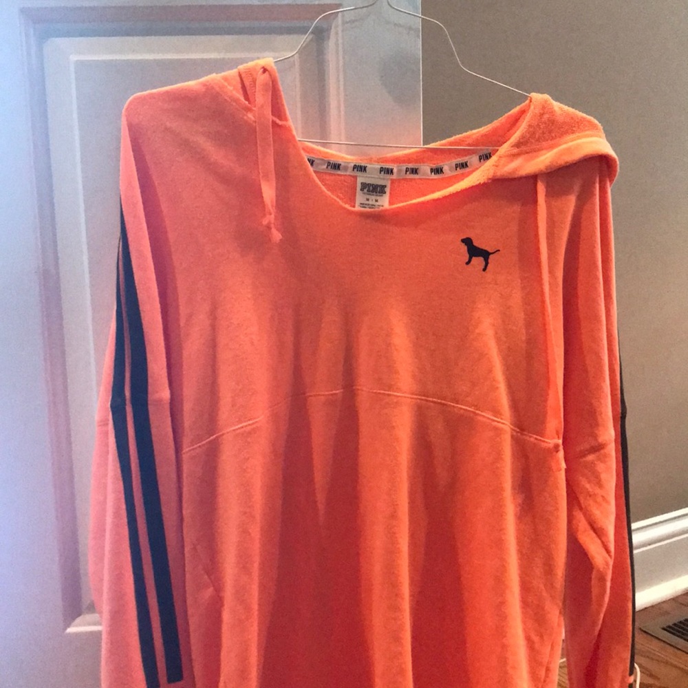 PINK Victoria Secret hoodie. Bright orange.